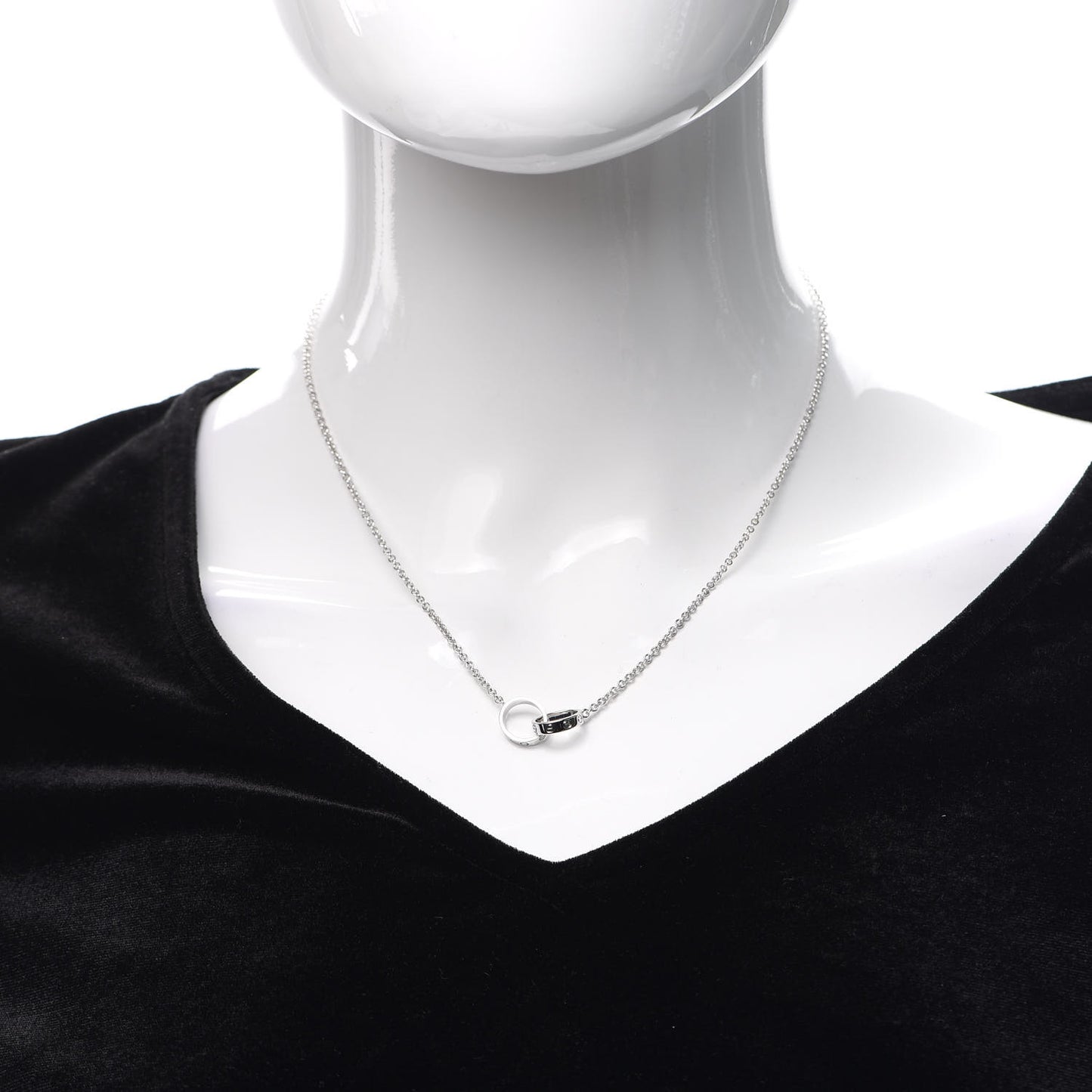 18K White Gold Interlocking LOVE Necklace