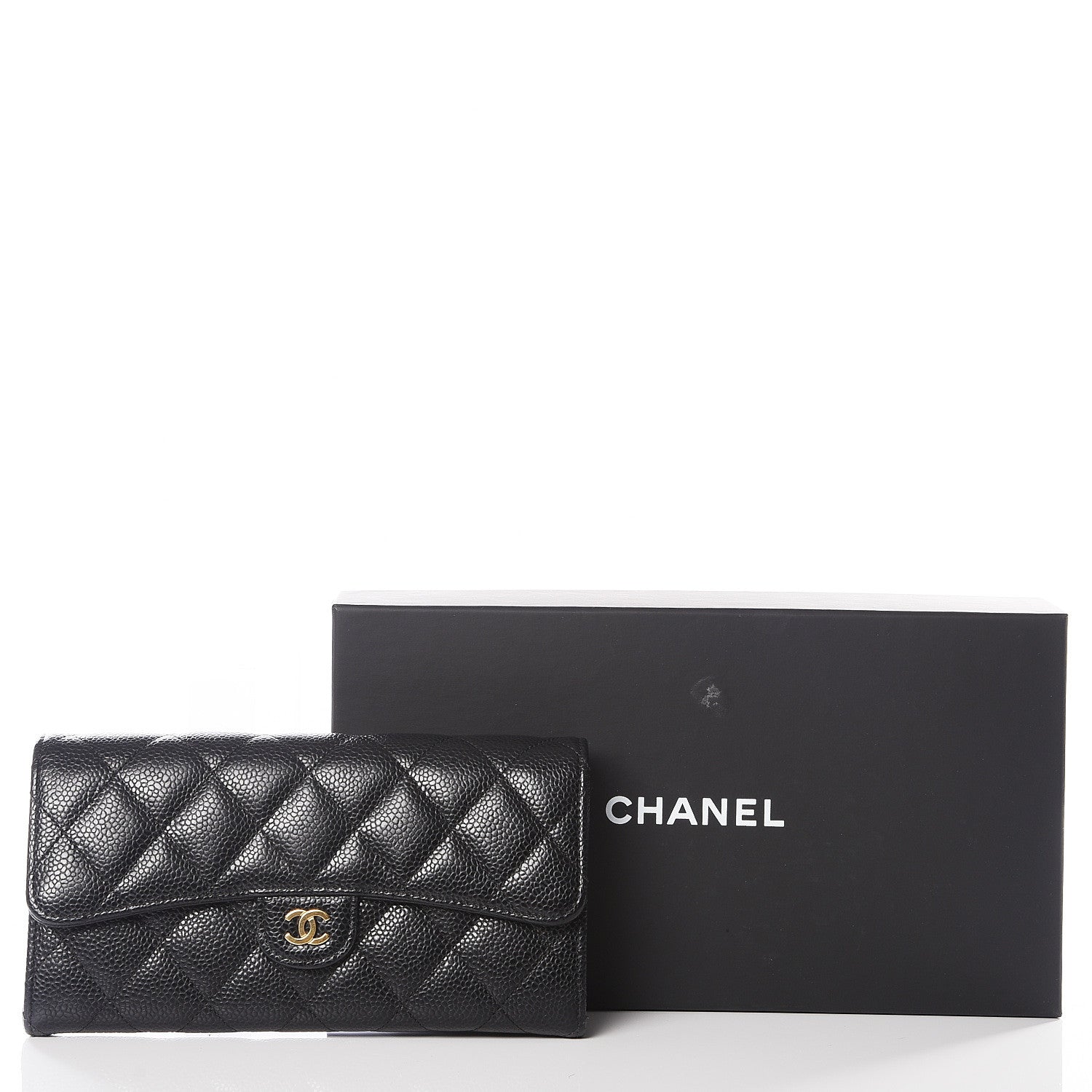 Chanel Caviar Quilted Large Gusset Flap Wallet Black 11 of 11