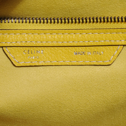 Celine Drummed Calfskin Mini Luggage Citron 7 of 8