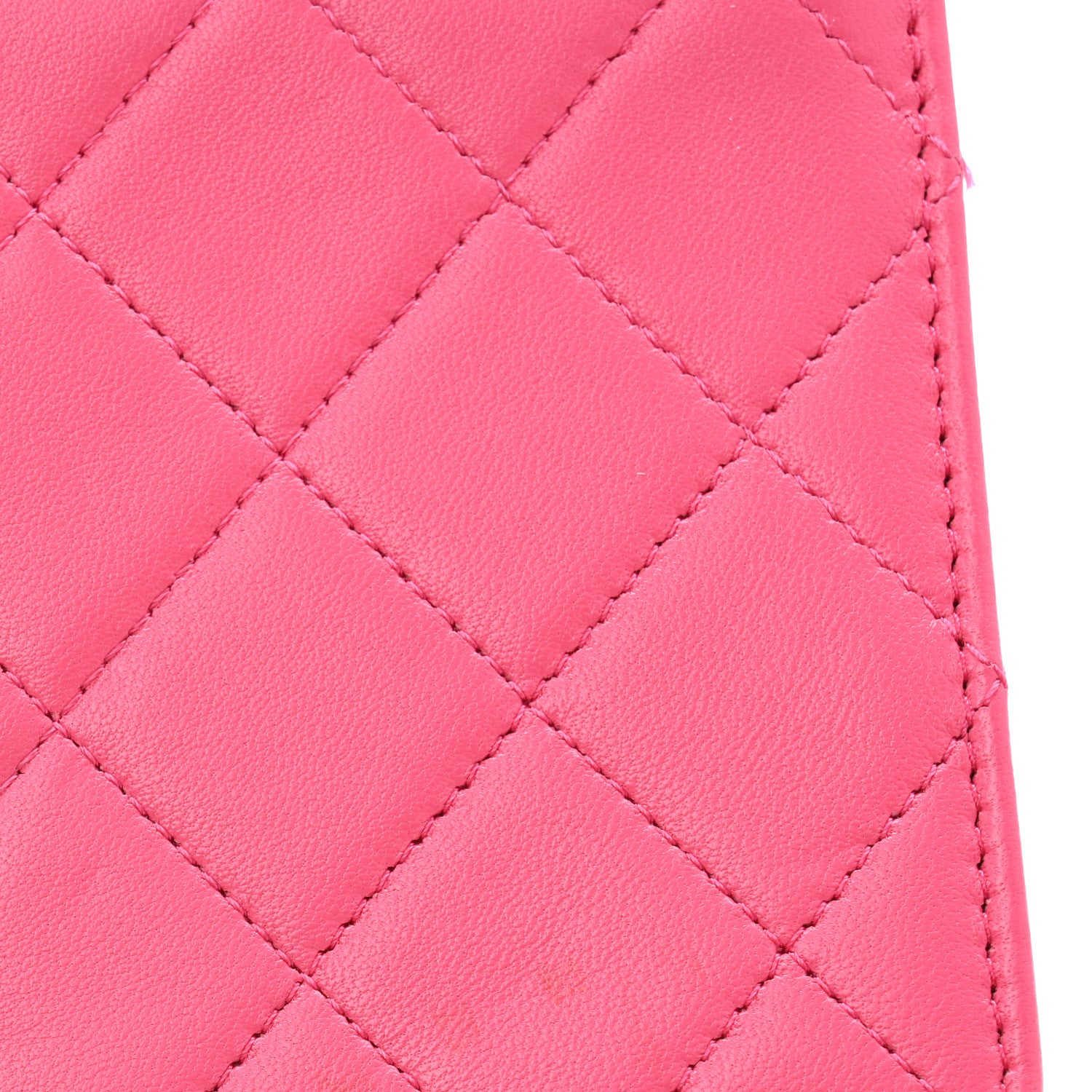 Chanel Lambskin Quilted Zip Pouch Pink 7 of 7