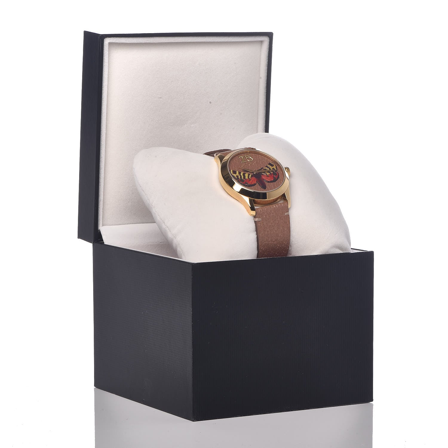 Gucci Stainless Steel Calfskin 38mm G-Timeless Moth Quartz Watch Brown 6 of 6