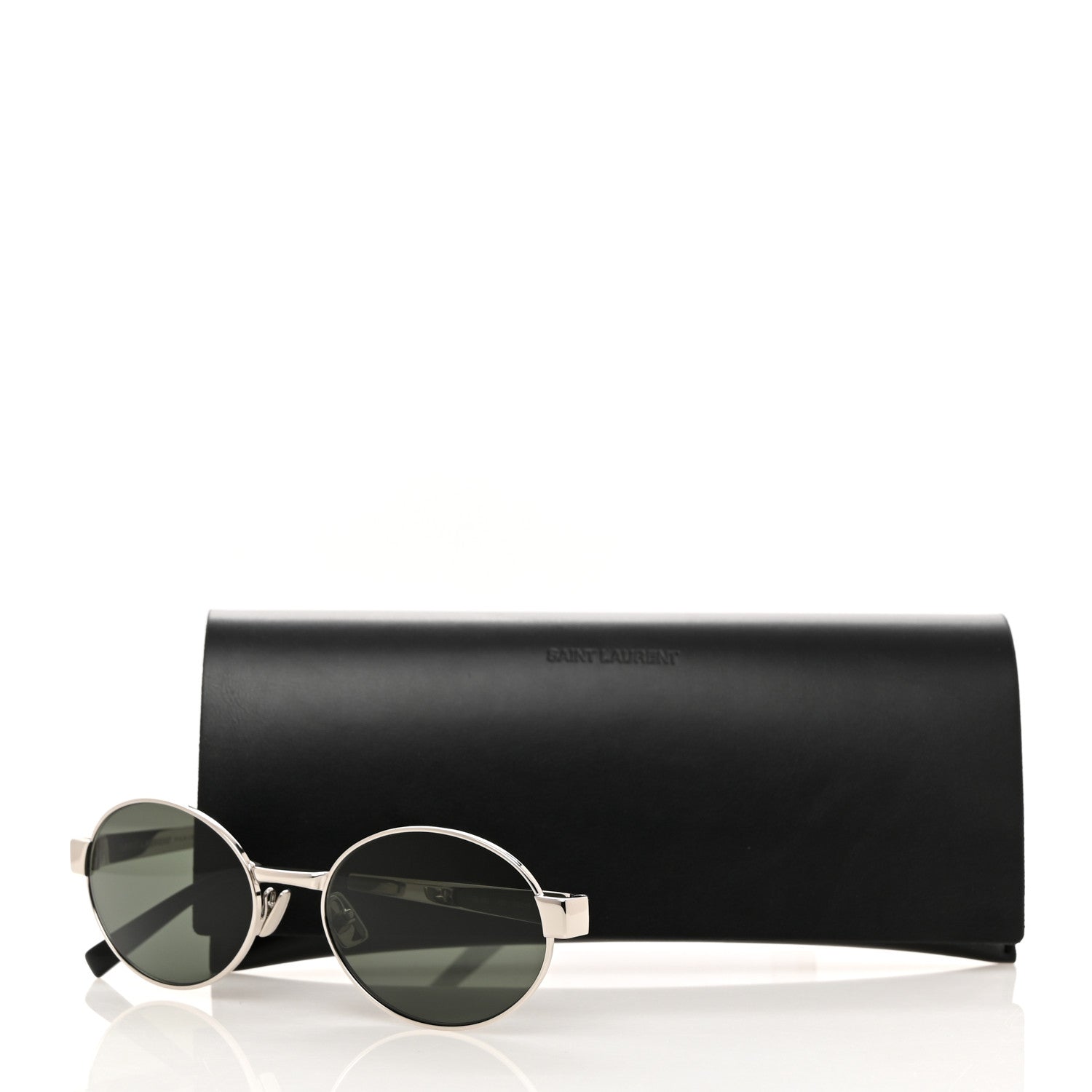 Saint Laurent Metal SL692 Oval Sunglasses Silver 7 of 7