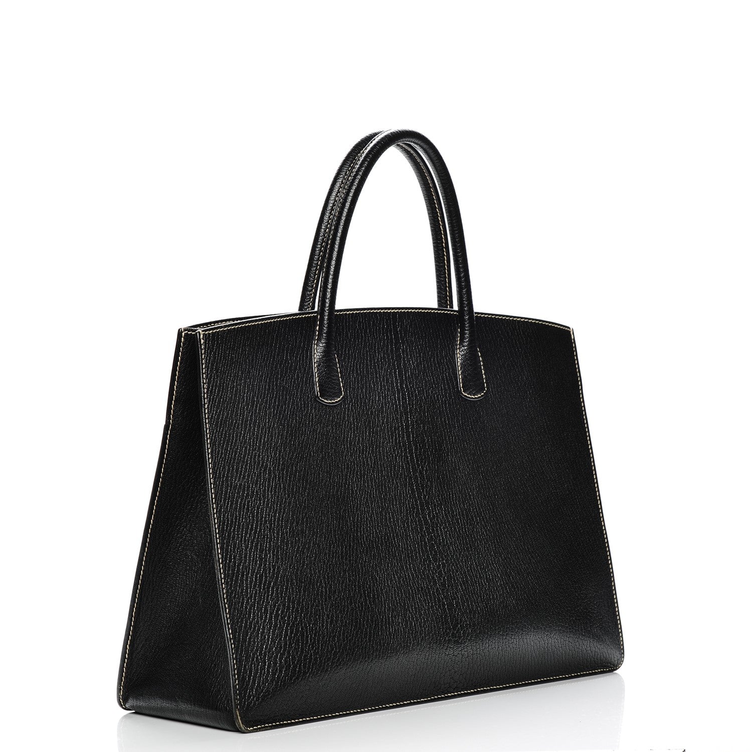 Hermes Chevre de Coromandel White Bus 40 Black 3 of 9