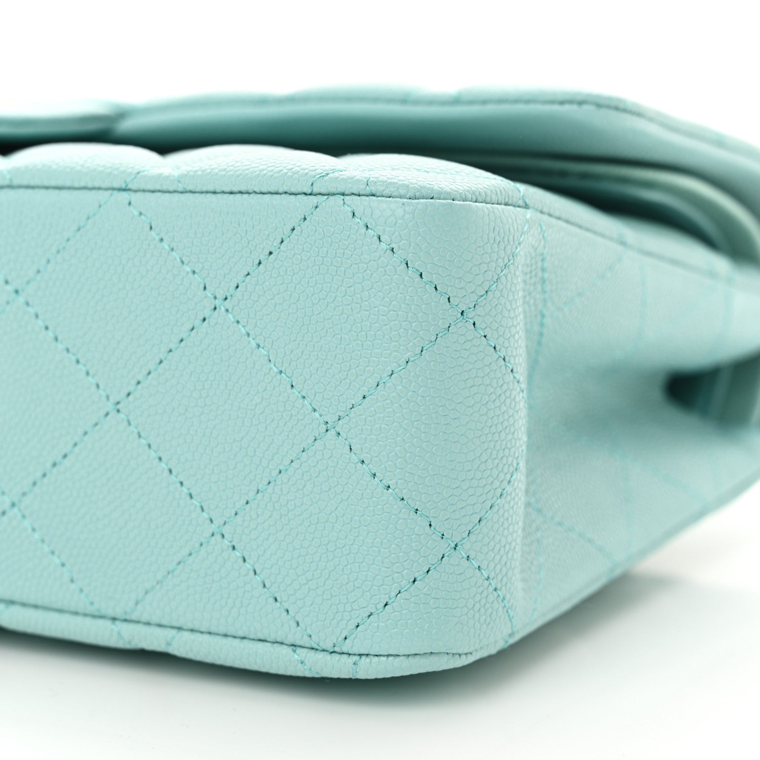 Chanel Caviar Quilted Medium Double Flap Light Blue 10 of 12