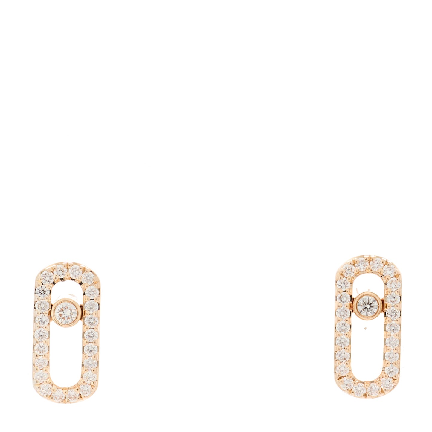 18K Rose Gold Diamond Move Uno Earrings