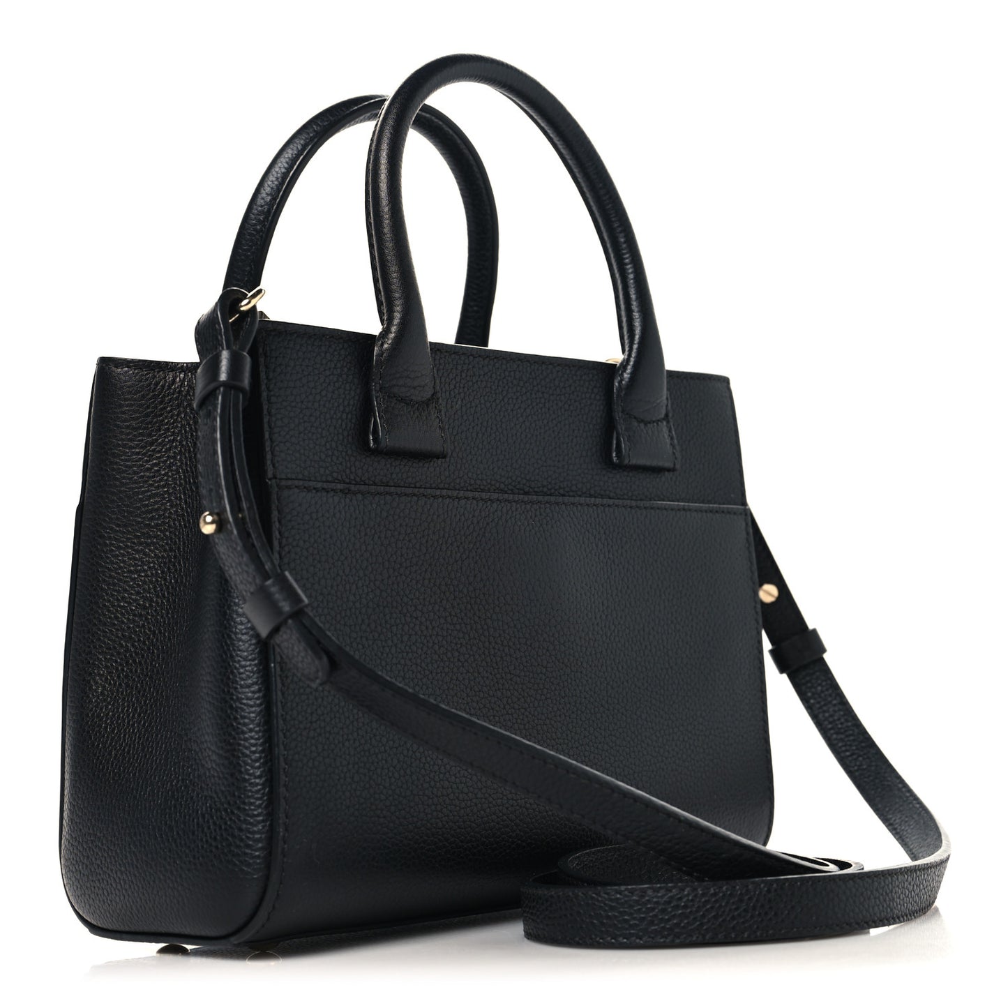 Grained Calfskin Mini Neo Executive Shopper Tote Black