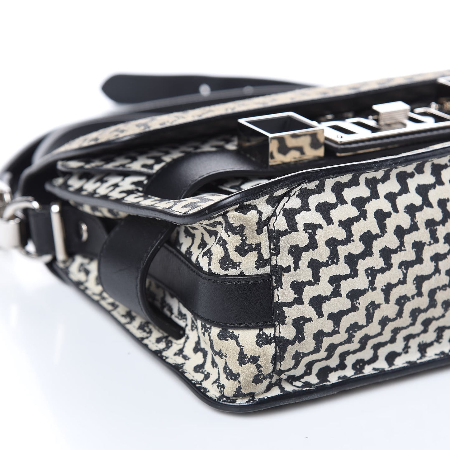 Suede Tweed Print Mini PS11 Classic Shoulder Bag Off White