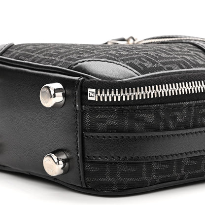 Fendi Recycled Fabric Jacquard Vitello Astro Micro FF Mini Trolley Bag Asfalto Black 10 of 10