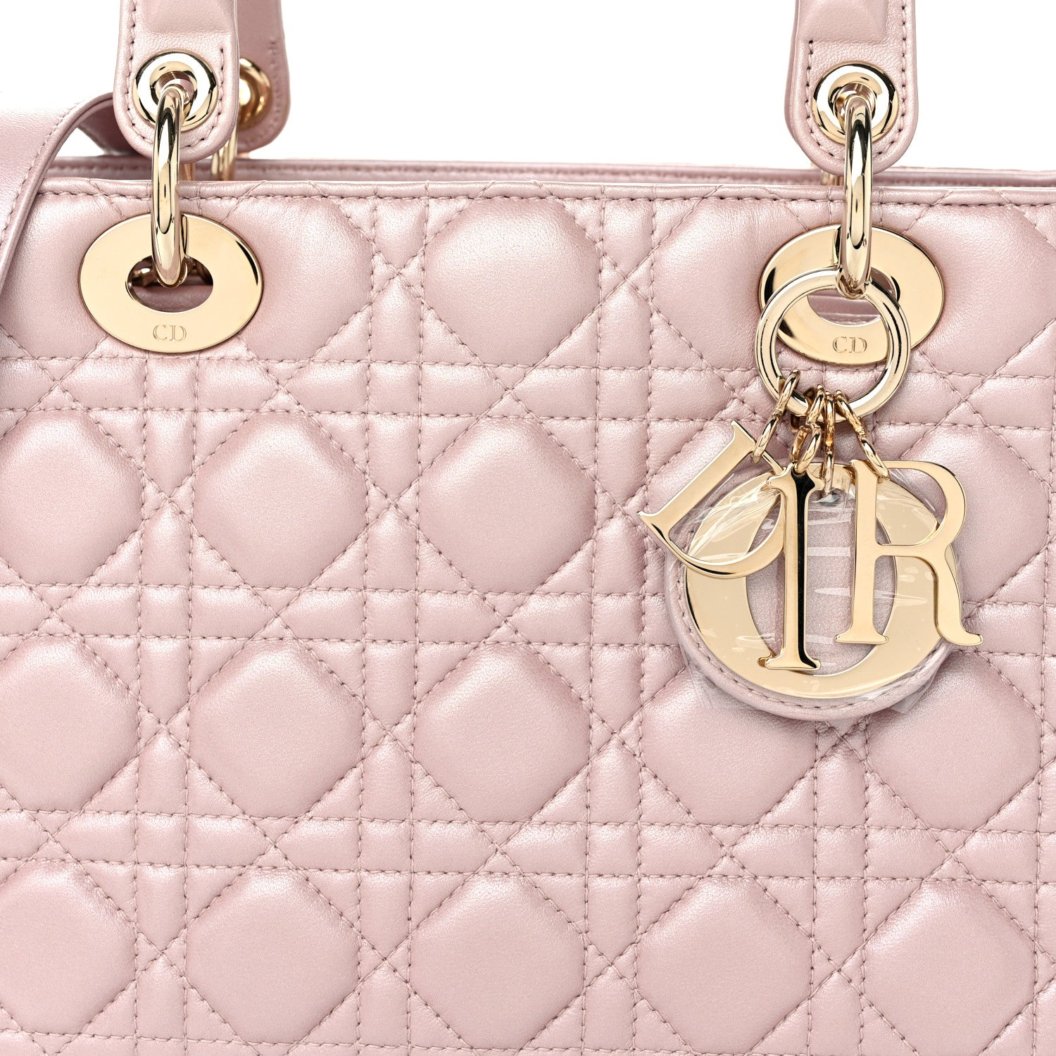 Christian Dior Pearly Lambskin Cannage Medium Lady Dior Lotus 8 of 10