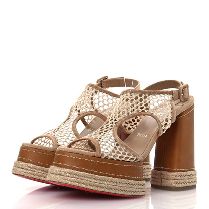 Christian Louboutin Waxed Calfskin Mesh Almeja 130 Espadrilles Pumps 40 Lionne Terra 4 of 12