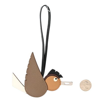 Hermes Epsom Swift Chevre Mysore Birdy Bag Charm Etoupe Nata Biscuit Rouge Sellier Black 2 of 4