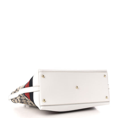 Gucci Monogram Web Medium Heritage Tote White 4 of 14