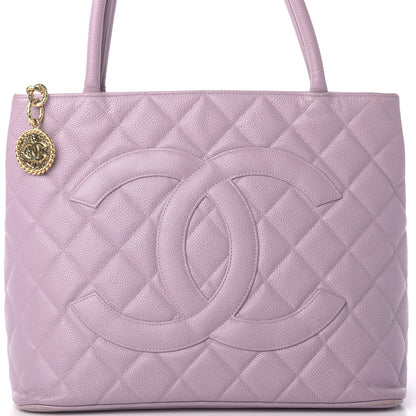Chanel Caviar Quilted Medallion Tote Purple 12 of 12