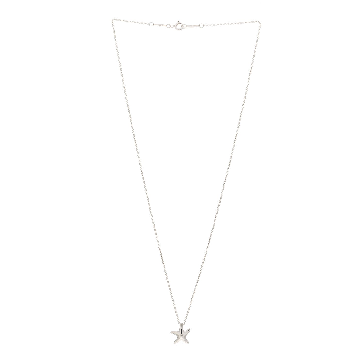 Tiffany Sterling Silver 12mm Elsa Peretti Starfish Pendant Necklace 3 of 4