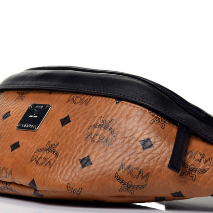 MCM Visetos Waist Bag Black Cognac 9 of 9