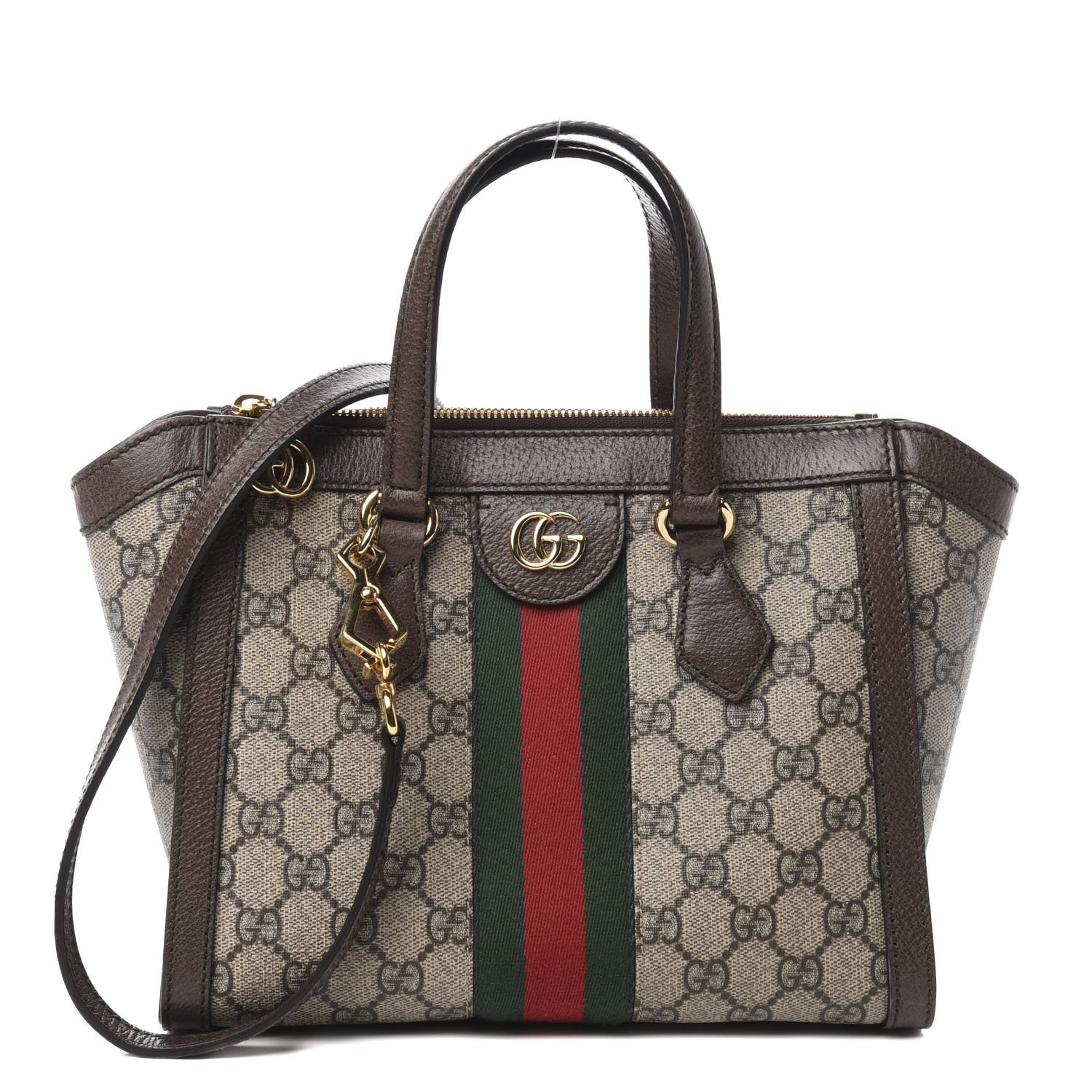 Gucci GG Supreme Monogram Small Ophidia Tote Bag Brown 1 of 10