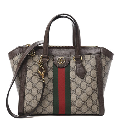 Gucci GG Supreme Monogram Small Ophidia Tote Bag Brown 1 of 10
