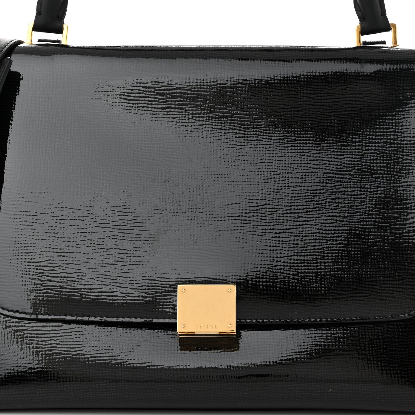 Patent Suede Medium Trapeze Black
