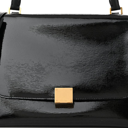 Celine Patent Suede Medium Trapeze Black 7 of 9