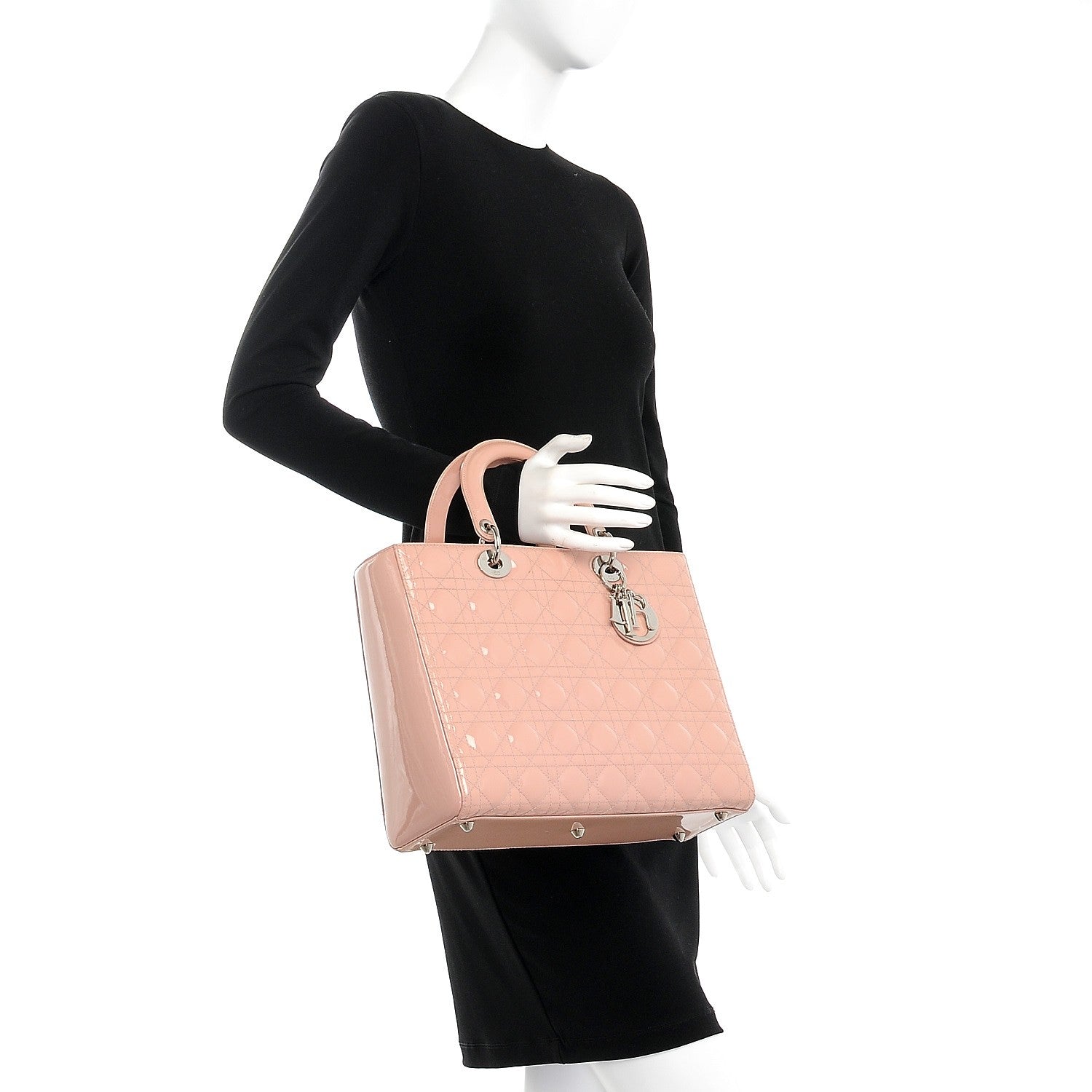 Christian Dior Patent Cannage Large Lady Dior Light Pink 3 of 8