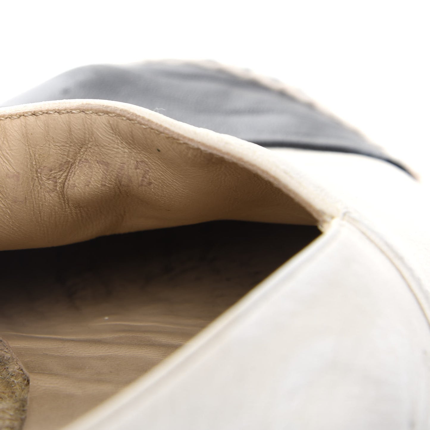 Lambskin CC Espadrilles 40 White Black