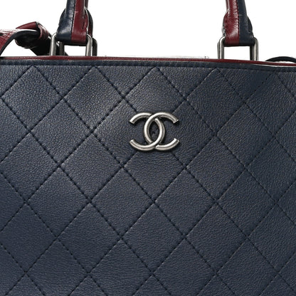 Chanel Bullskin Stitched Bi-Color Medium Shopping Tote Blue 8 of 11