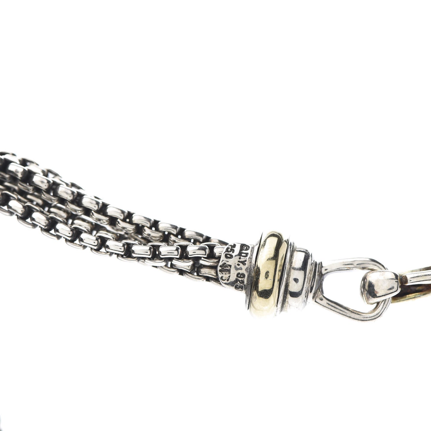 Sterling Silver 18K Yellow Gold Diamond Four-Row Ball Necklace