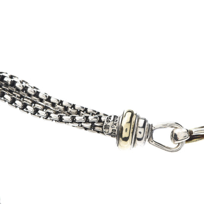 David Yurman Sterling Silver 18K Yellow Gold Diamond Four-Row Ball Necklace 6 of 7