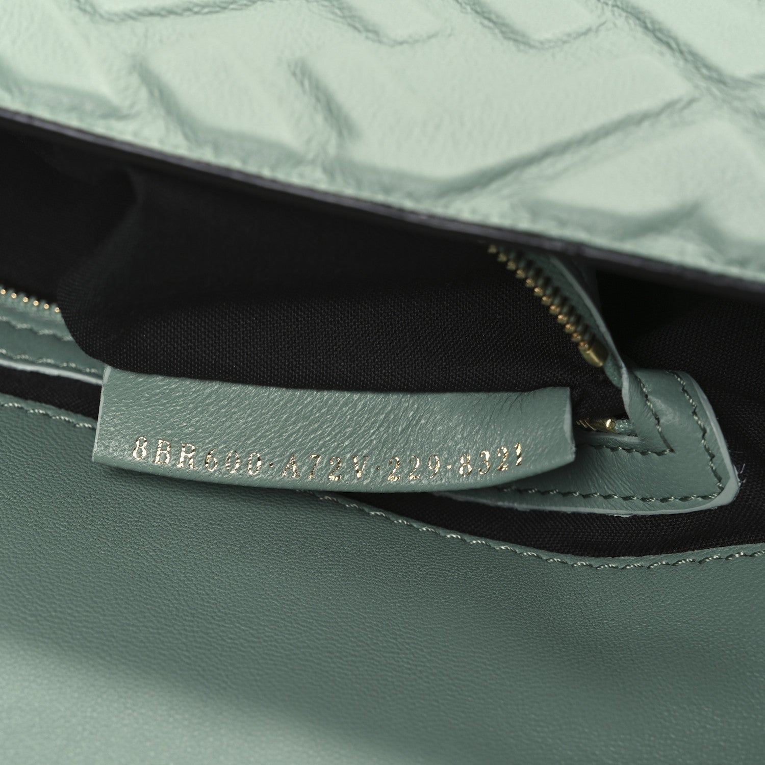 Fendi Nappa FF 1974 Embossed Baguette Menta 7 of 10