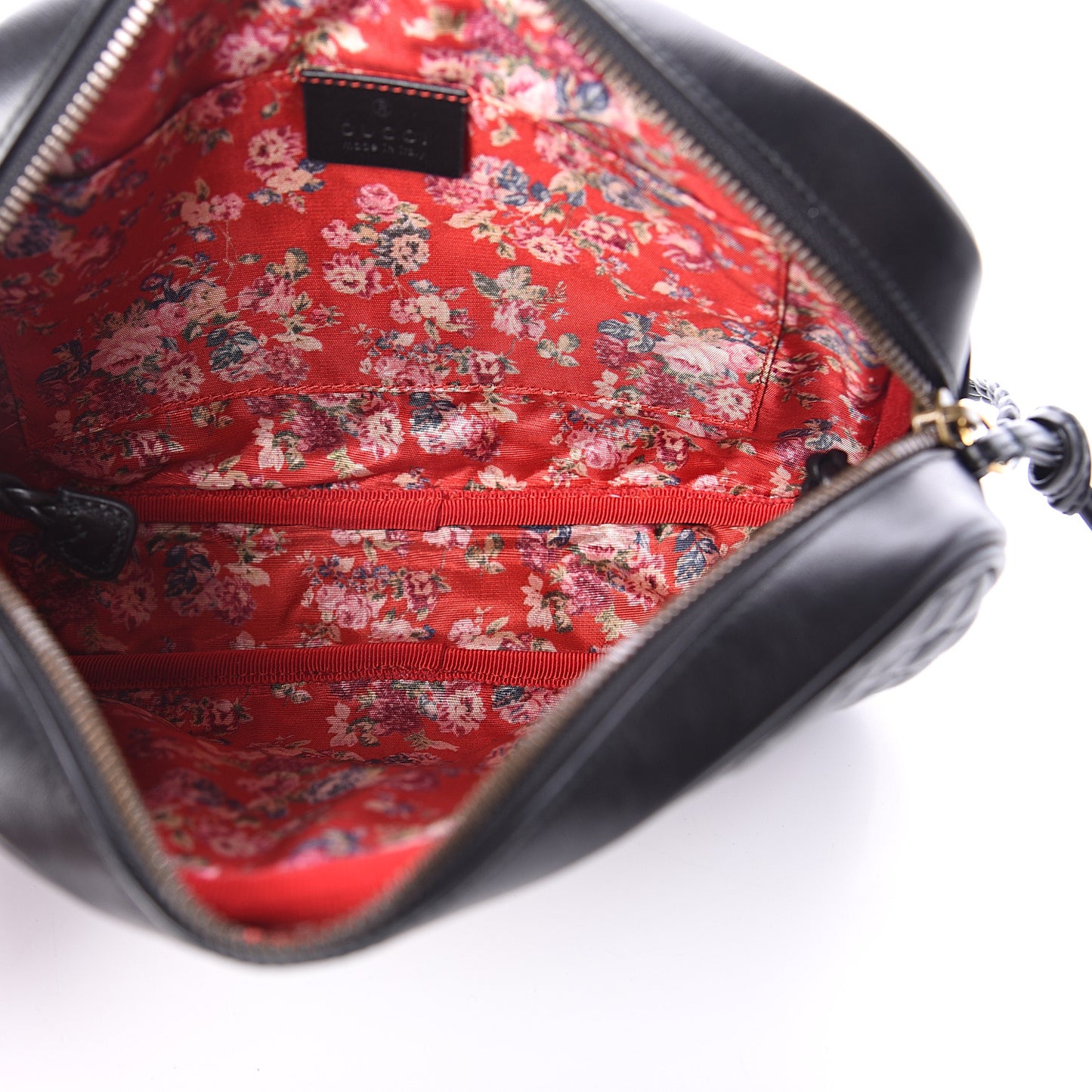Calfskin Web Trapuntata Small GG Shoulder Bag Black