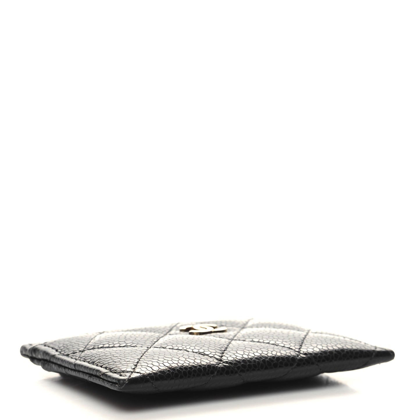 Caviar Quilted Card Holder Black