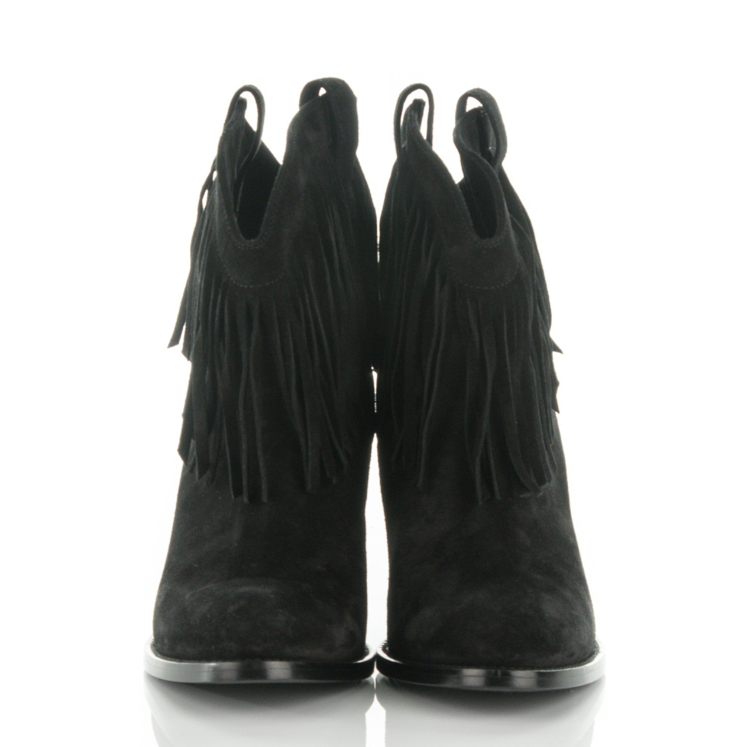 Saint Laurent Suede Fringe Curtis 80 Ankle Boots 39 Black 2 of 6