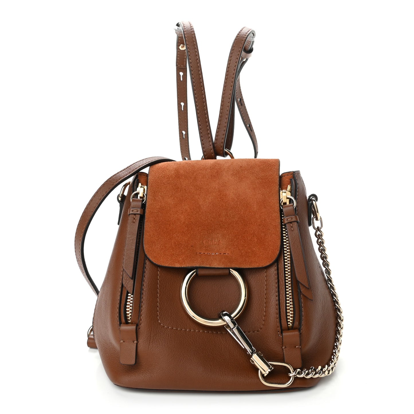 Suede Calfskin Mini Faye Backpack Tan
