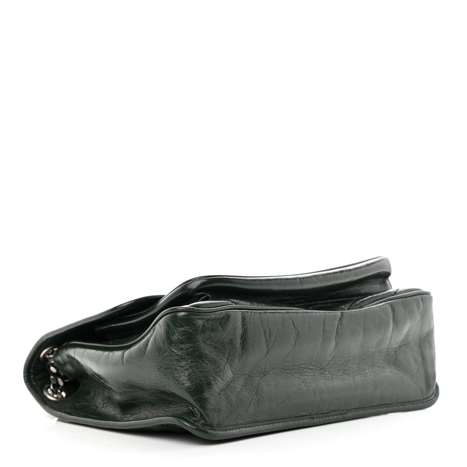 Saint Laurent SAINT LAURENT Crinkled Lambskin Matelasse Monogram Medium Niki Chain Satchel Green 4 of 14