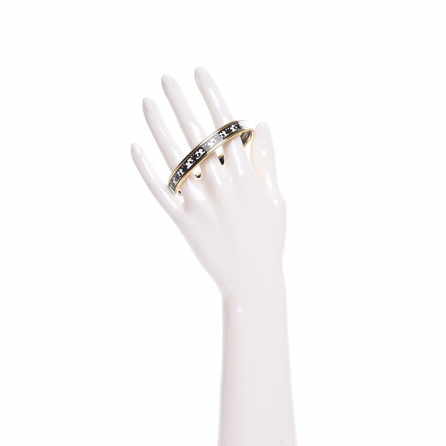 Hermes Enamel Printed Narrow Balcons Du Guadalquivir Bracelet 70 Black 2 of 6