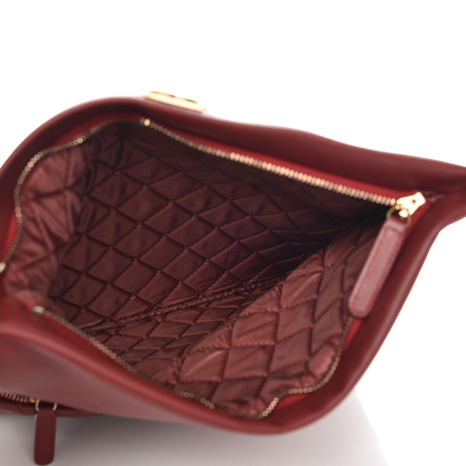 Chanel Lambskin Quilted Beauty CC Boy Clutch Red 5 of 9