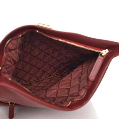 Chanel Lambskin Quilted Beauty CC Boy Clutch Red 5 of 9