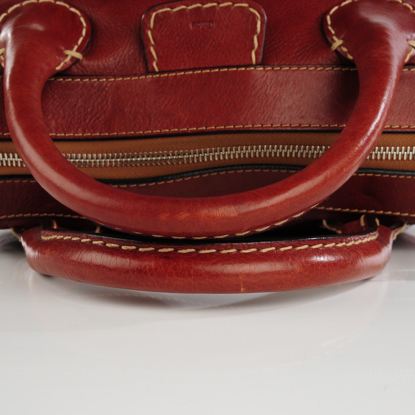 Calfskin Edith Satchel Whiskey