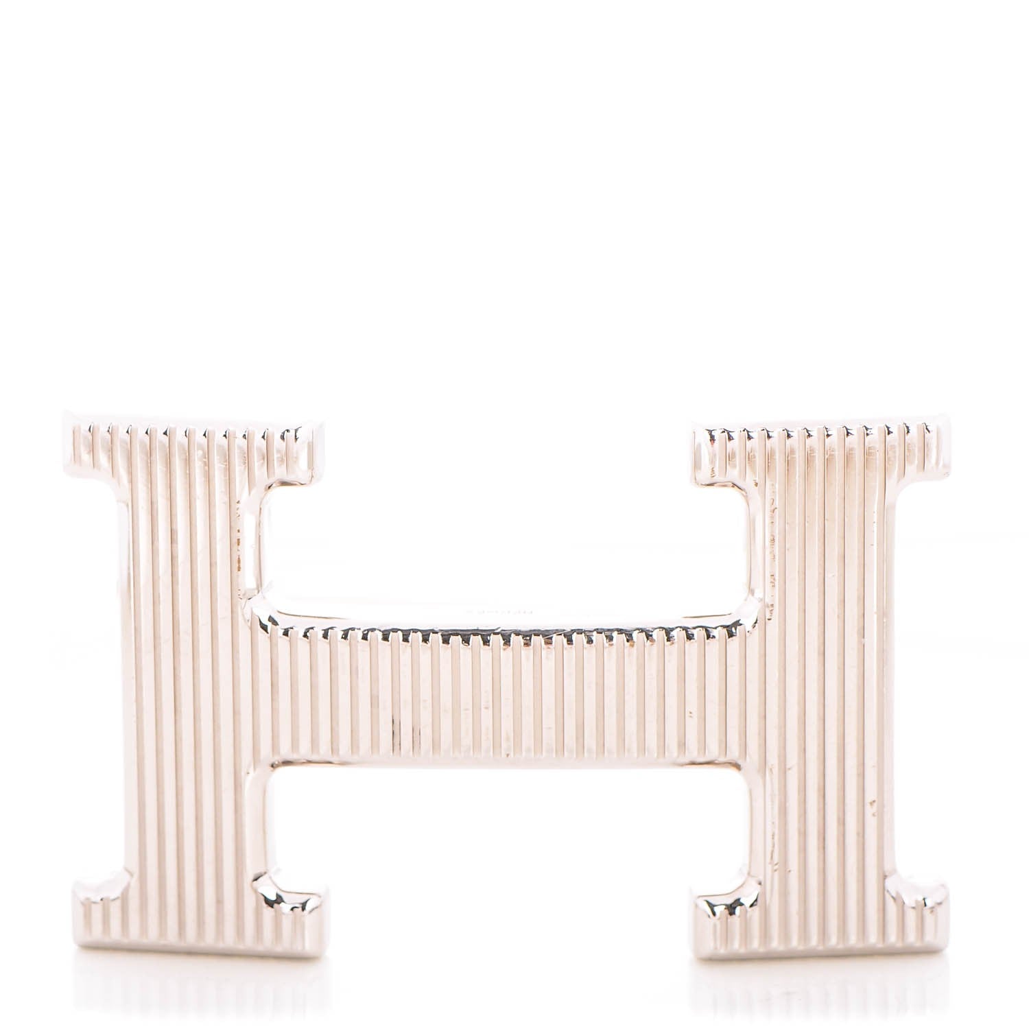 Hermes Palladium Strie 32mm H Belt Buckle 1 of 4