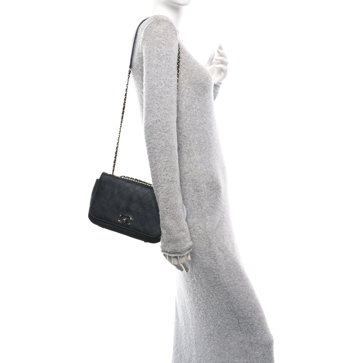 Chanel Calfskin Stitched CC Case Flap Bag Black 2 of 11