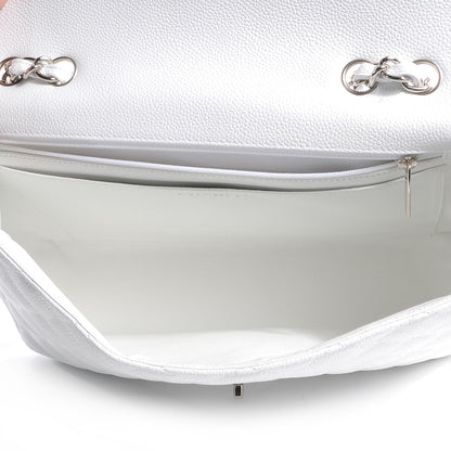Chanel Caviar Jumbo Single Flap White 7 of 9