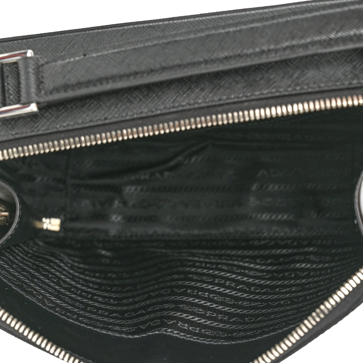 Saffiano Travel Medium Brique Crossbody Bag Black