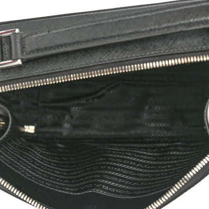Prada Saffiano Travel Medium Brique Crossbody Bag Black 5 of 9