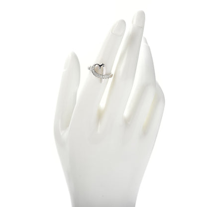 Tiffany 18K White Gold Diamond Paloma Picasso Loving Heart Ring 50 5.5 2 of 4