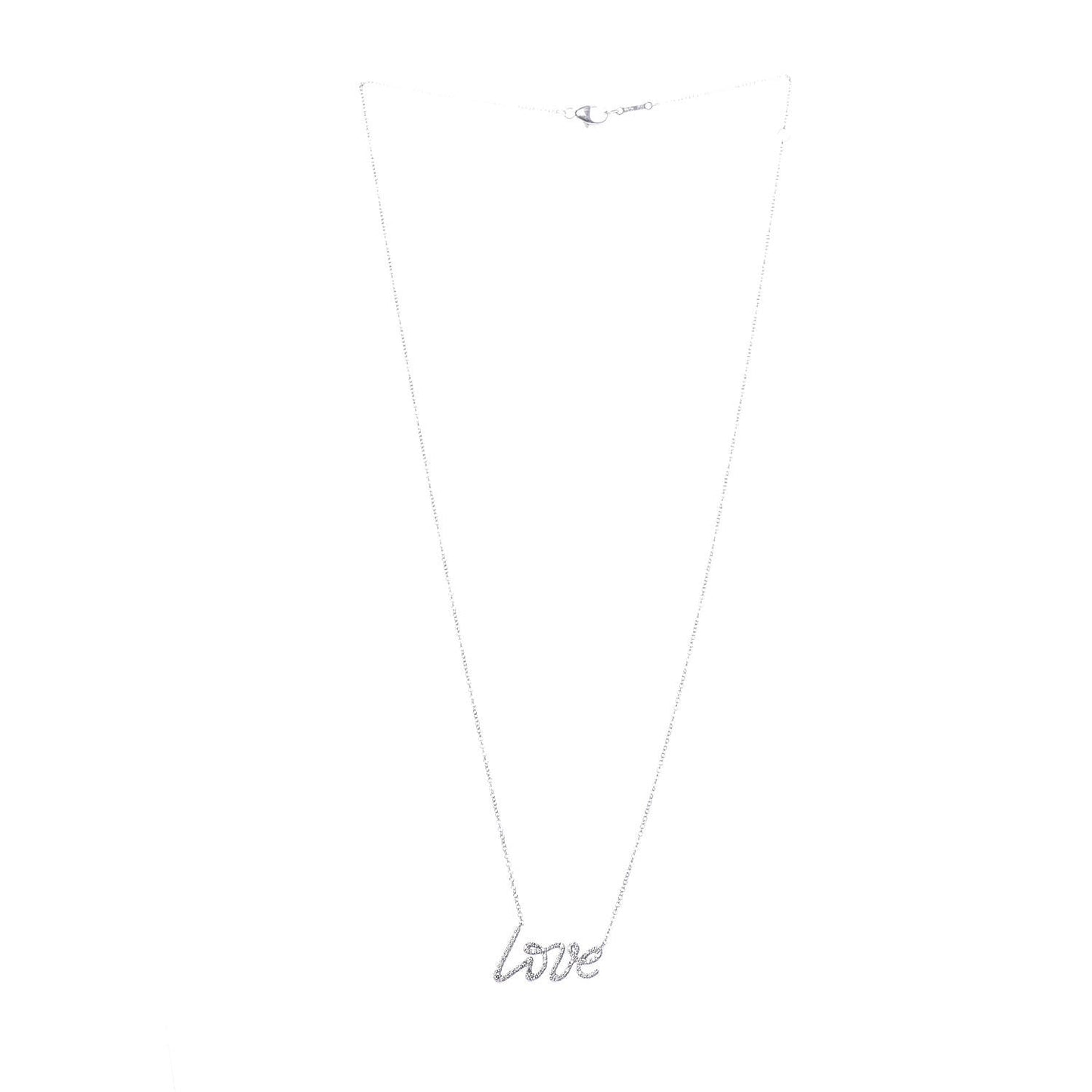 18K White Gold Diamond Paloma's Graffiti Love Pendant Necklace