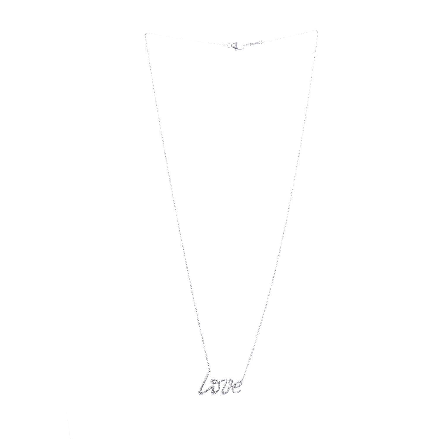 Tiffany 18K White Gold Diamond Paloma's Graffiti Love Pendant Necklace 3 of 7