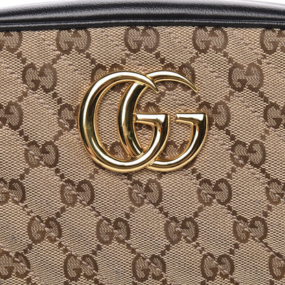 Gucci Monogram Matelasse Diagonal Small GG Marmont Chain Shoulder Bag Beige Black 8 of 10
