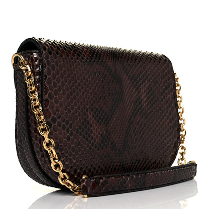 Celine Snakeskin Medium Chain Maillon Triomphe Brown 2 of 7