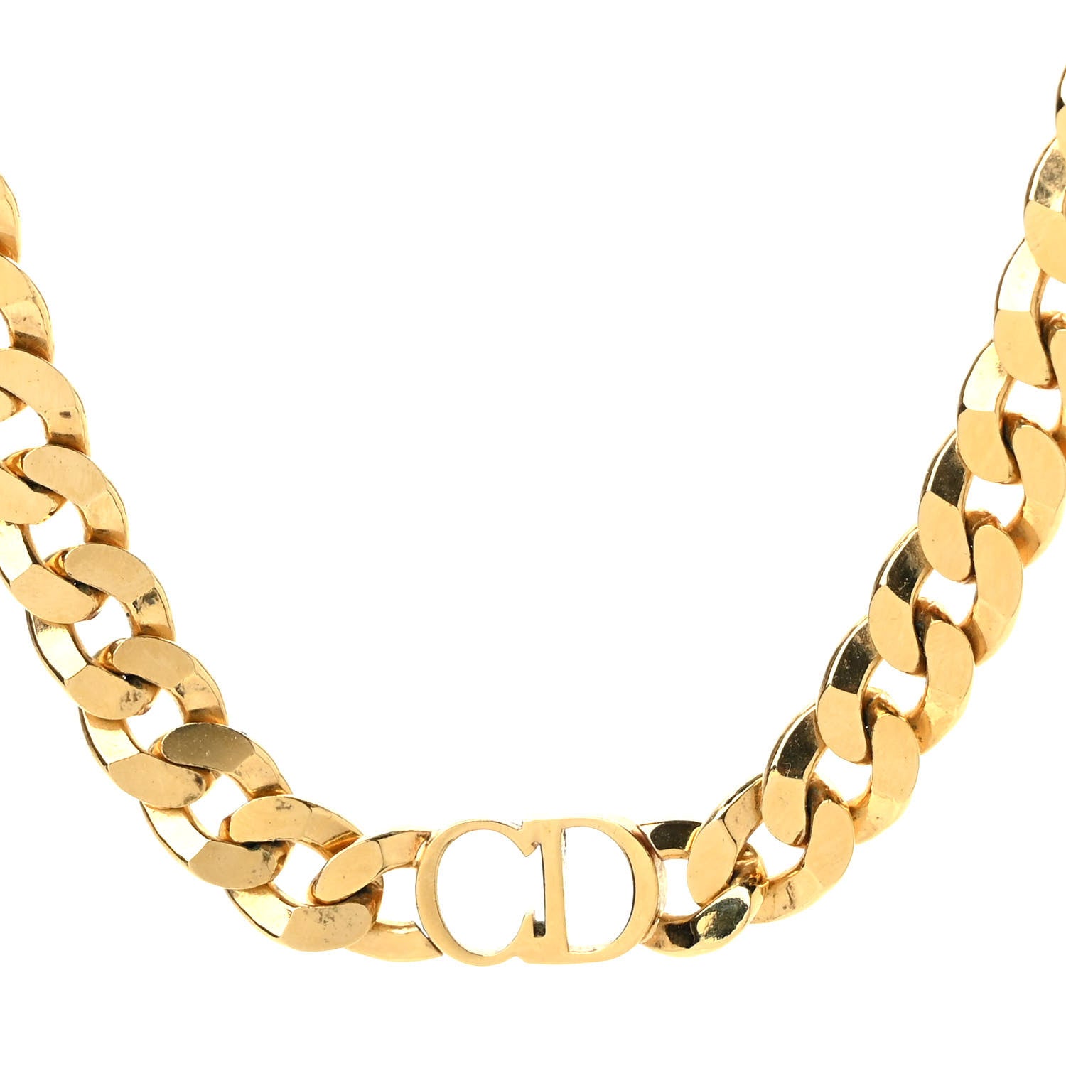 Christian Dior Metal Danseuse Etoile Chain Choker Necklace Gold 1 of 4