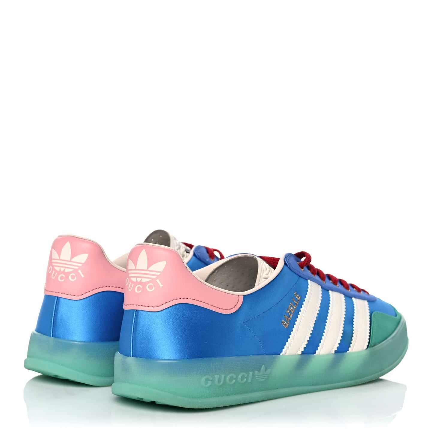 X ADIDAS Silk Duchesse Demetra Rubber Womens Gazelle Sneakers 10 Jade Capri Avio Off White